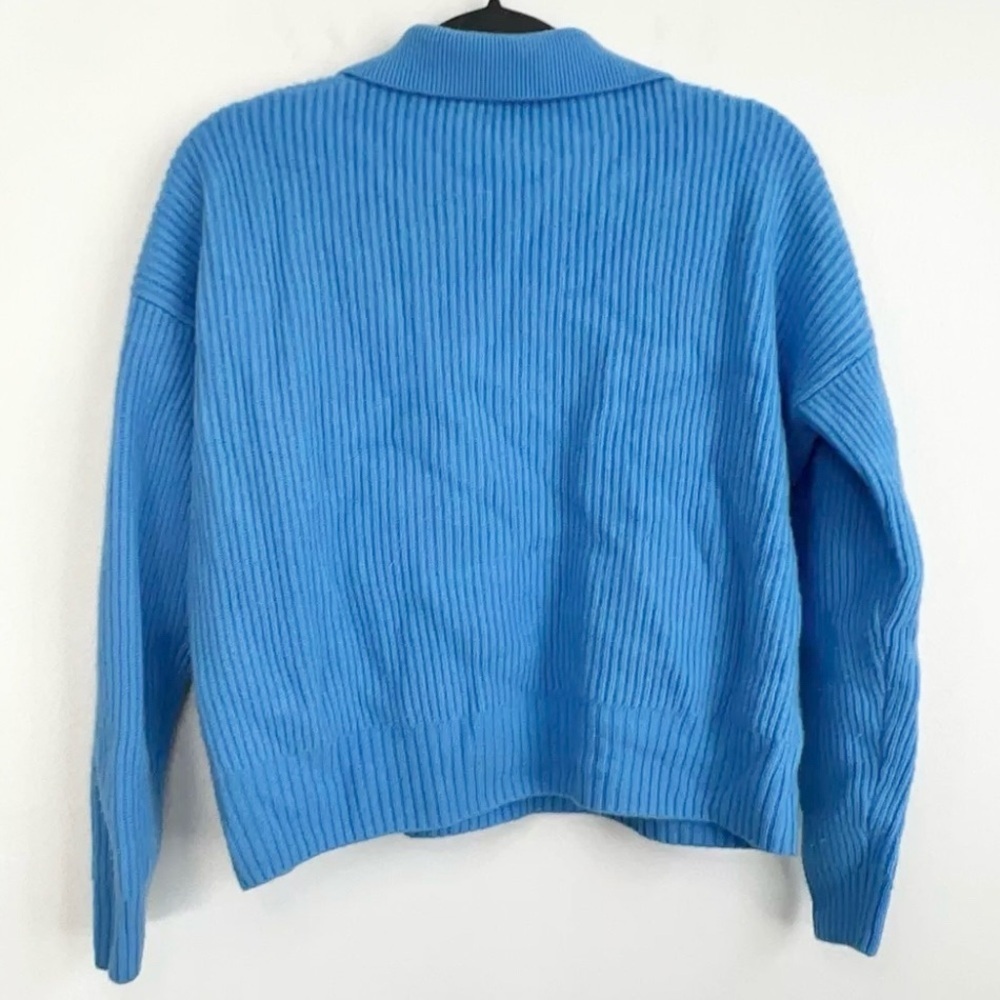 Gentle Herd Size M • Glacier Blue Cashmere Contrast Collar Polo Sweater - Picture 8 of 10